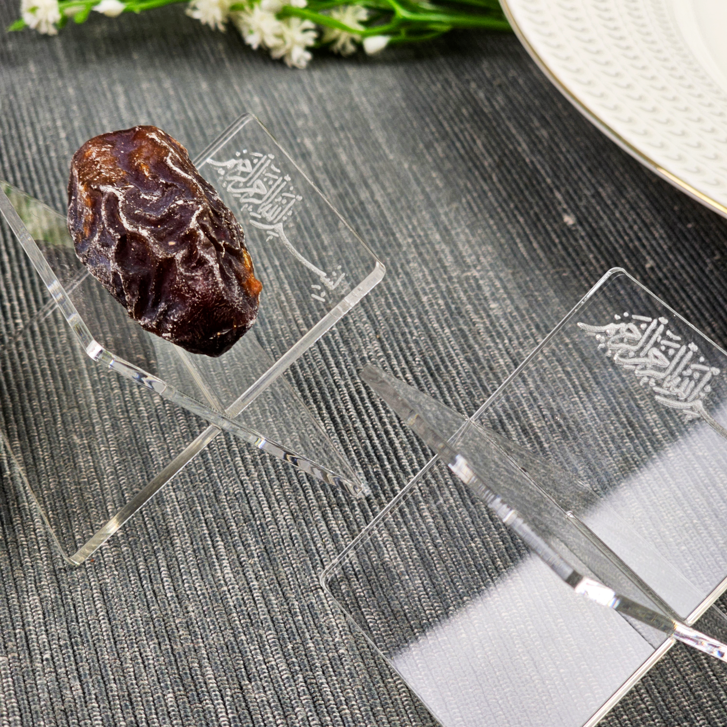 1 x Ramadan Dattelhalter mit Bismillah Gravur – Liebevolle Iftar Deko für Familie & Gäste