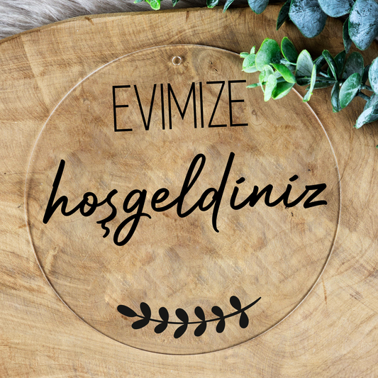 Personalisierter Willkommensschild aus Acryl| Türschild & Willkommenskranz mit Familiennamen | Einzug & Hochzeit