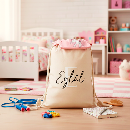 Personalisierter Turnbeutel aus Baumwolle | Sport- & Schulbeutel | Name | Schule, Sport, Freizeit