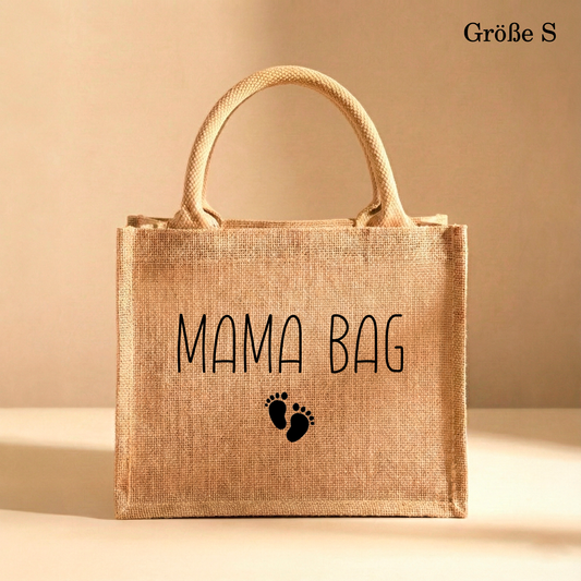 Jutetasche/Mama Bag | Stilvolle Alltagstasche & Shopper | Geschenkidee Modern & Zeitlos