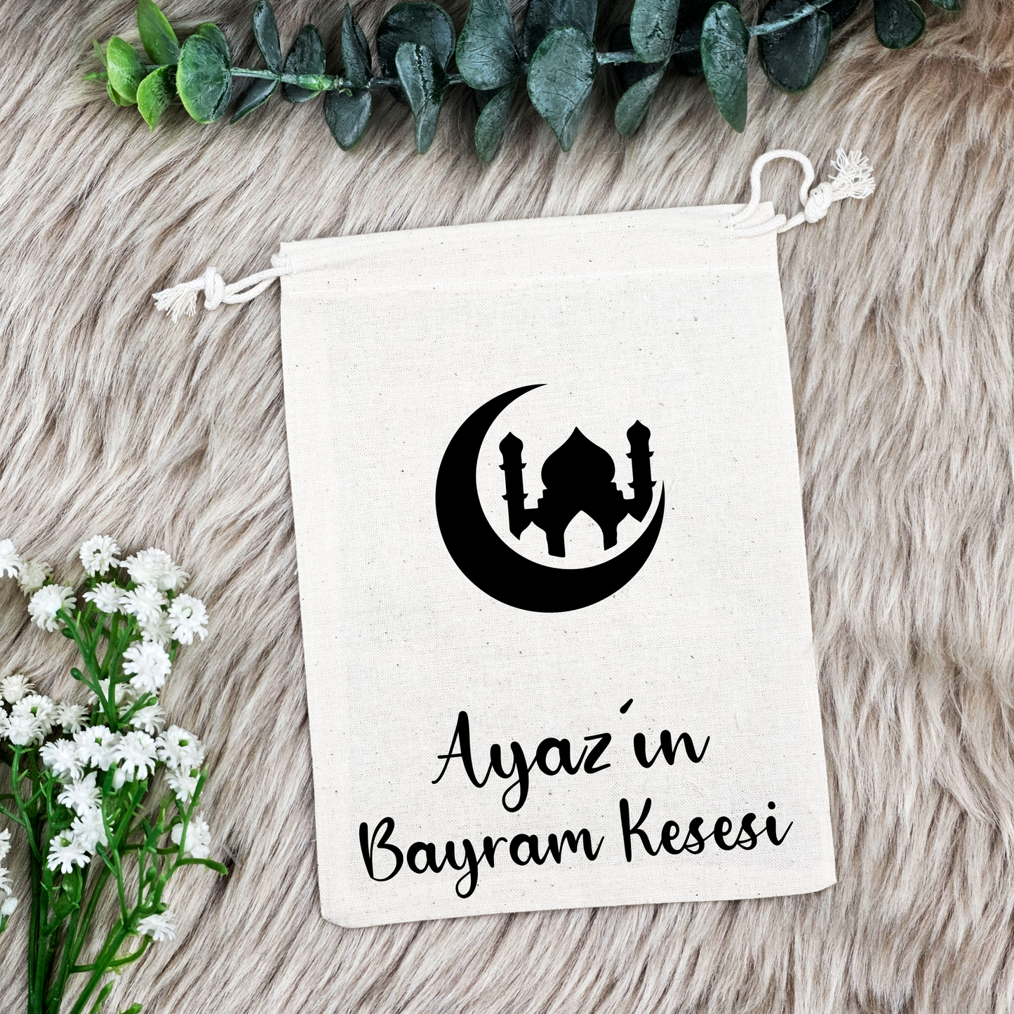 Bayram Kesesi / Eid Säckchen mit Namen – Personalisierbar (Eid Mubarak, Ramadan Geschenk)