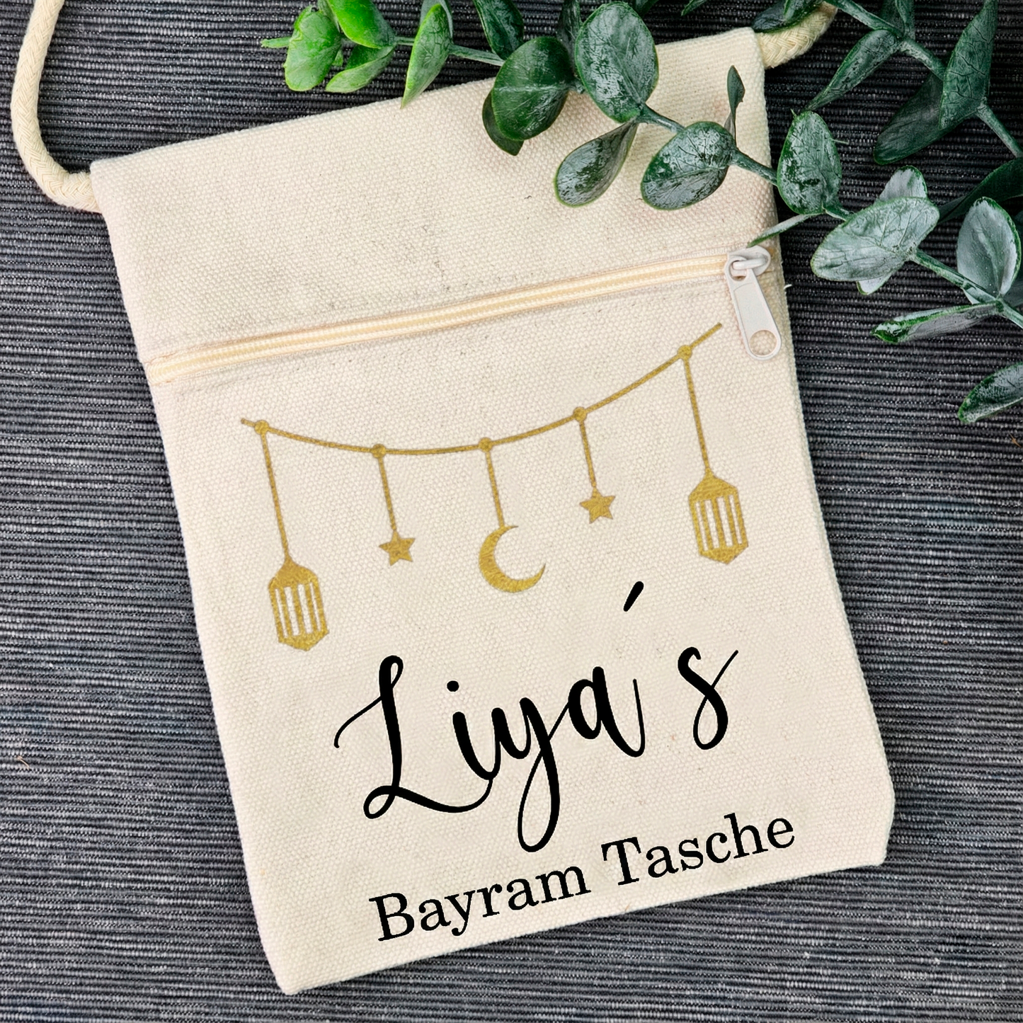 Bayram / Eid Tasche mit Namen – Personalisierbar (Eid Mubarak, Ramadan Geschenk – Motiv Gierlande)