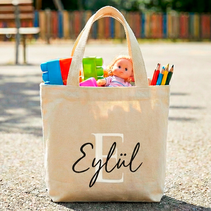 Personalisierte Mini Bag aus Baumwolle | Kleine Tasche mit Namen | Schule, Sport & Alltag