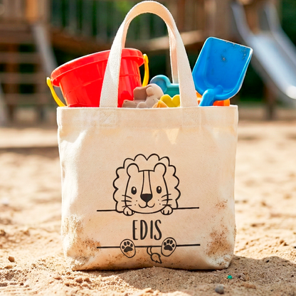 Personalisierte Mini Bag für die Kita | Wechselkleidung & Spielzeug | Tasche mit Namen & Tiermotiv