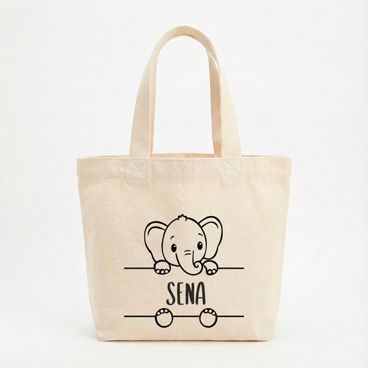 Personalisierte Mini Bag für die Kita | Wechselkleidung & Spielzeug | Tasche mit Namen & Tiermotiv