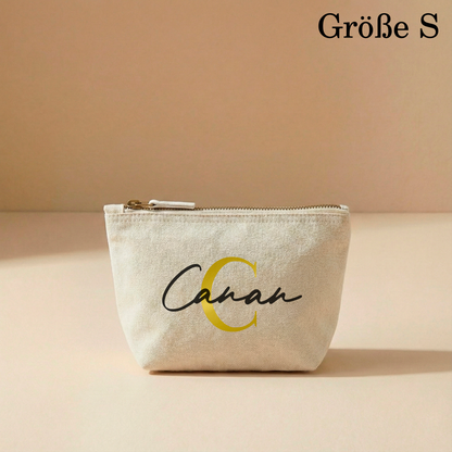 Personalisierte Accessoires-Tasche | Kosmetik- & Kulturtasche mit Namen | In 3 Größen verfügbar mit Anfangsbuchstaben