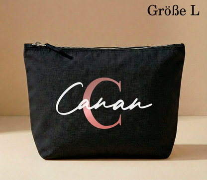 Personalisierte Accessoires-Tasche | Kosmetik- & Kulturtasche mit Namen | In 3 Größen verfügbar mit Anfangsbuchstaben