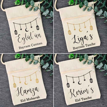 Bayram / Eid Tasche mit Namen – Personalisierbar (Eid Mubarak, Ramadan Geschenk – Motiv Gierlande)