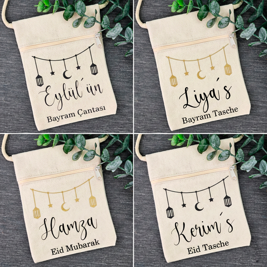 Bayram / Eid Tasche mit Namen – Personalisierbar (Eid Mubarak, Ramadan Geschenk – Motiv Gierlande)