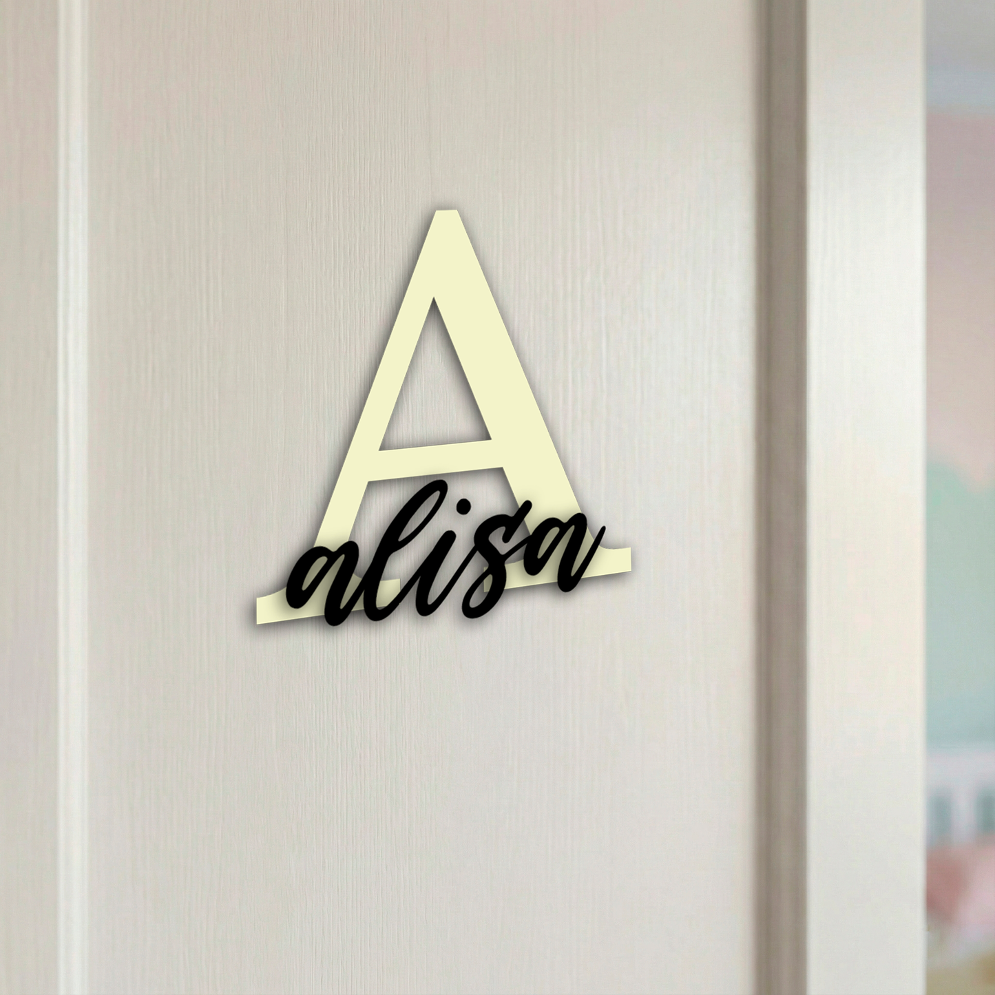 Personalisiertes Namensschild für Kinderzimmer | Türschild aus Holz mit Name & Buchstabe
