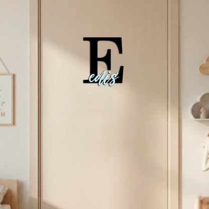Personalisiertes Namensschild für Kinderzimmer | Türschild aus Holz mit Name & Buchstabe