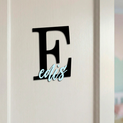 Personalisiertes Namensschild für Kinderzimmer | Türschild aus Holz mit Name & Buchstabe