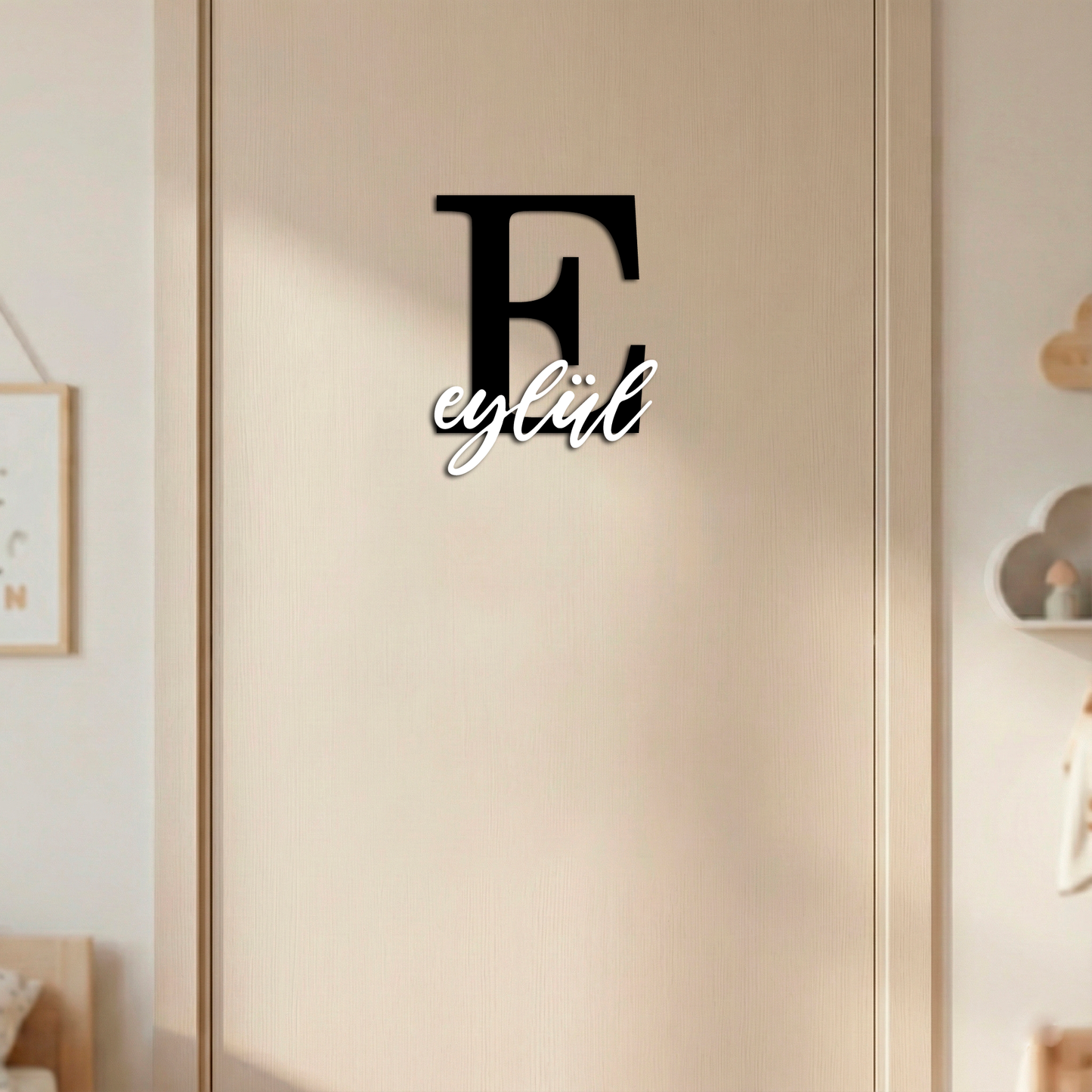 Personalisiertes Namensschild für Kinderzimmer | Türschild aus Holz mit Name & Buchstabe