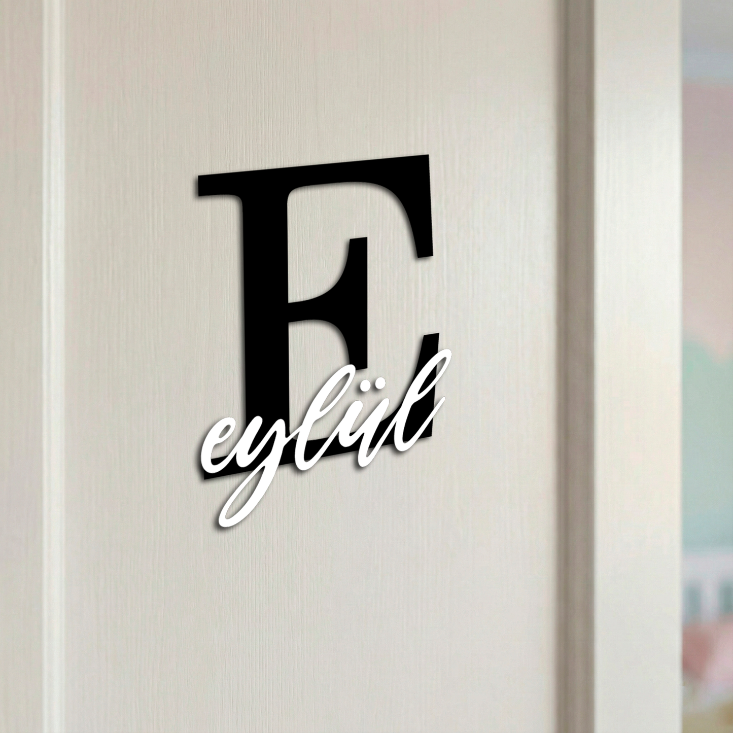 Personalisiertes Namensschild für Kinderzimmer | Türschild aus Holz mit Name & Buchstabe