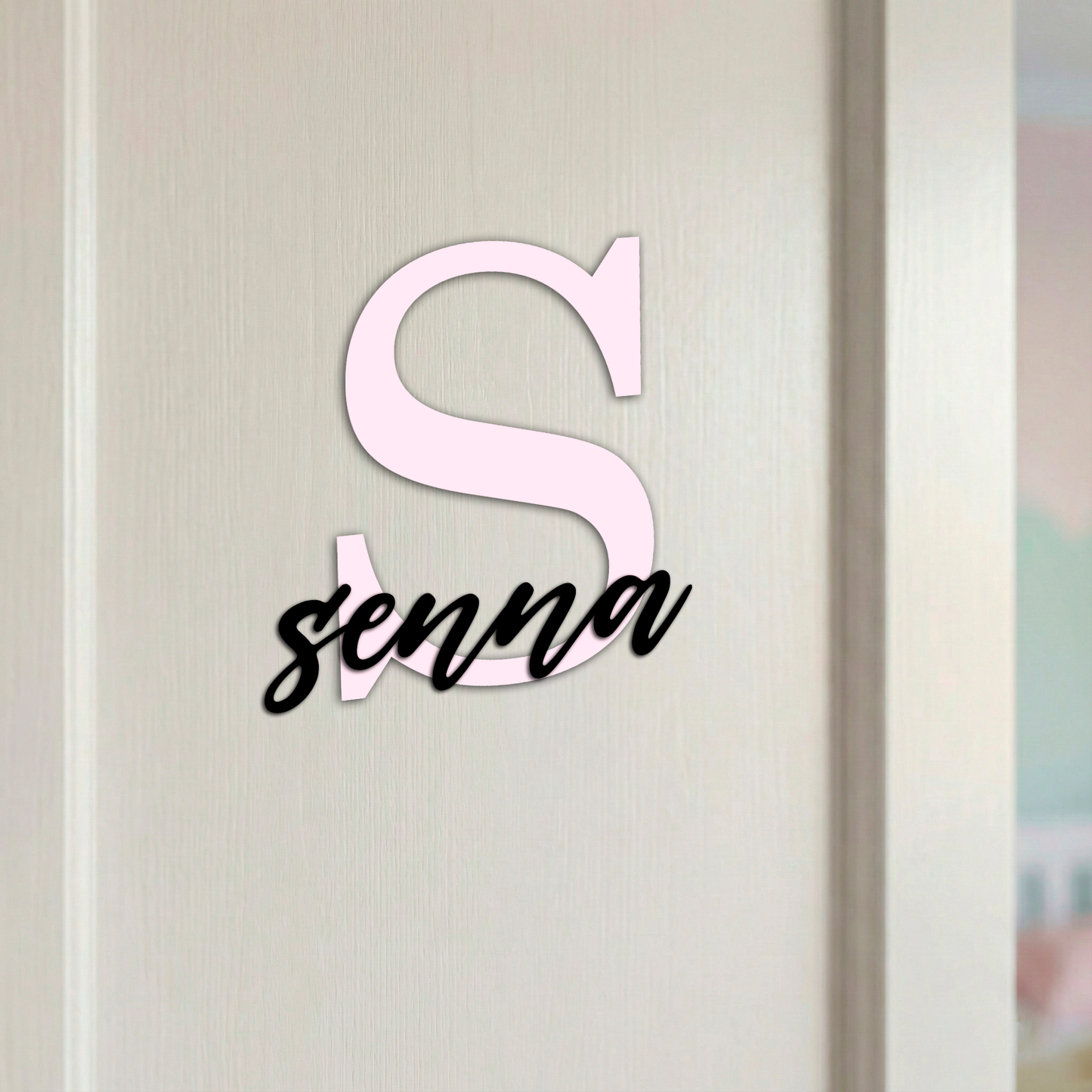 Personalisiertes Namensschild für Kinderzimmer | Türschild aus Holz mit Name & Buchstabe