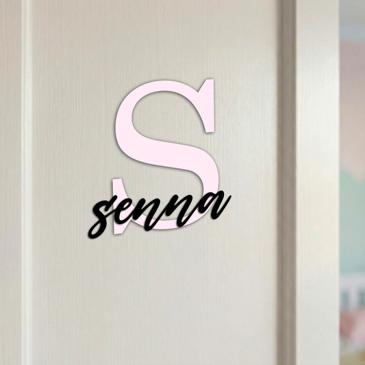 Personalisiertes Namensschild für Kinderzimmer | Türschild aus Holz mit Name & Buchstabe