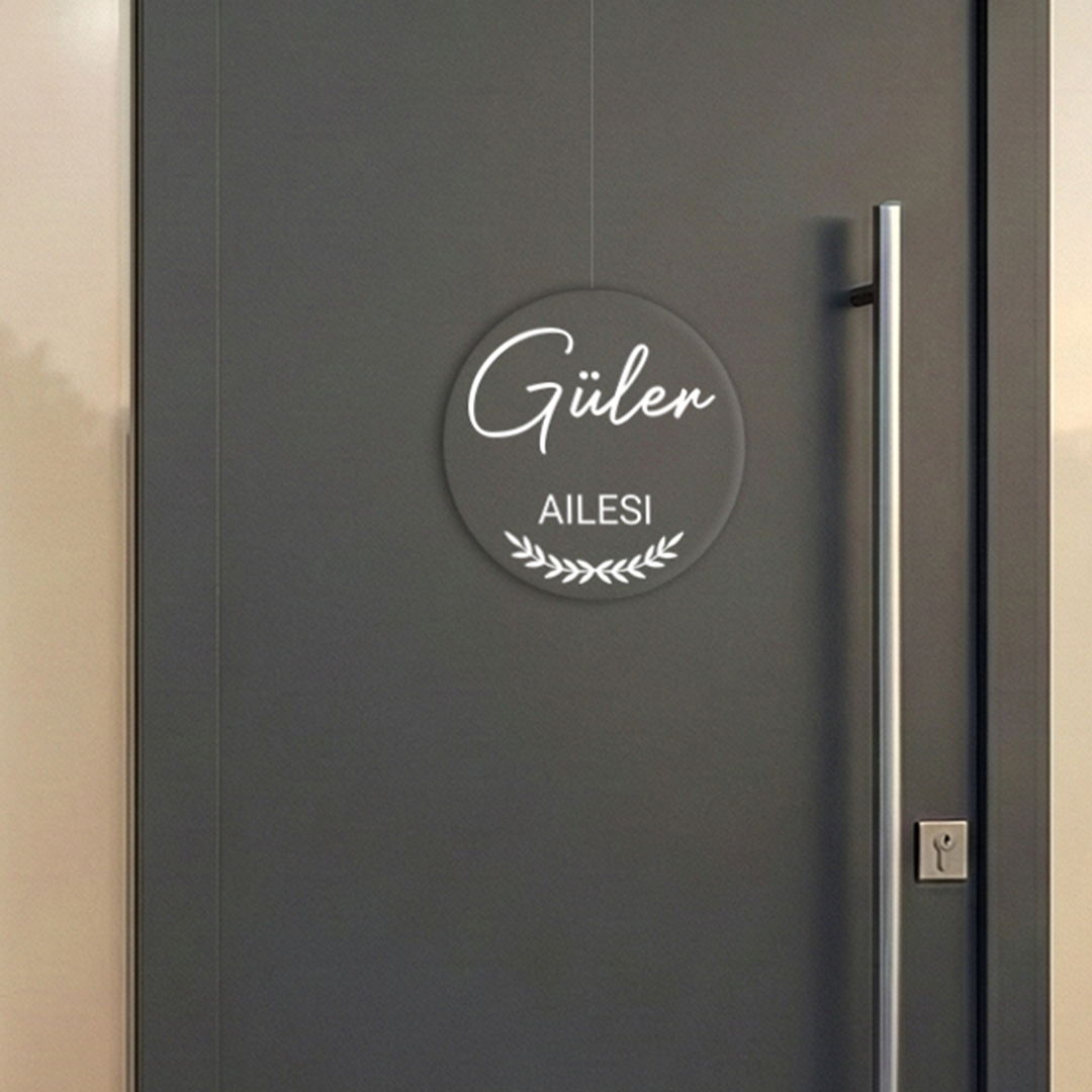 Personalisierter Willkommensschild aus Acryl| Türschild & Willkommenskranz mit Familiennamen | Einzug & Hochzeit