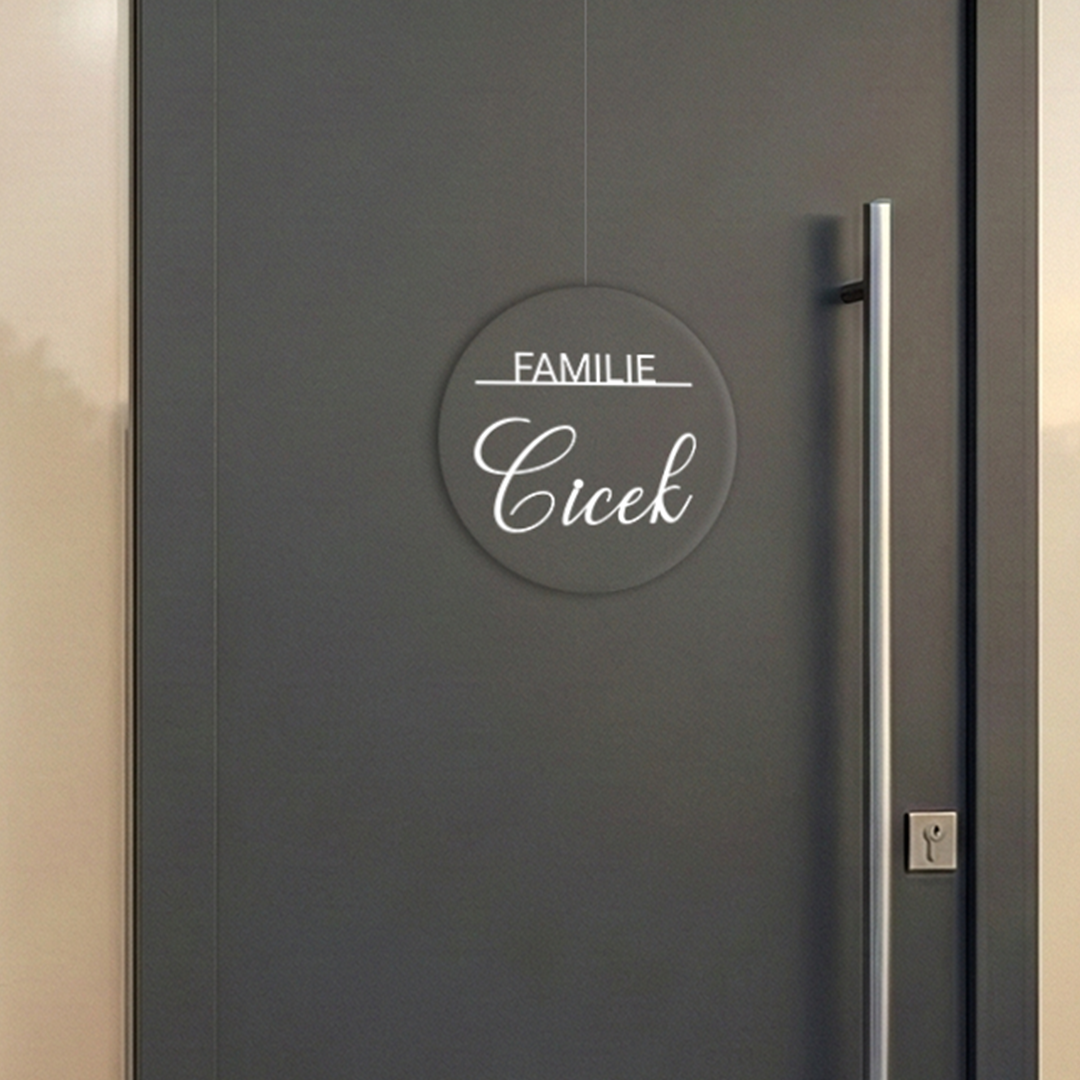 Personalisierter Willkommensschild aus Acryl| Türschild & Willkommenskranz mit Familiennamen | Einzug & Hochzeit