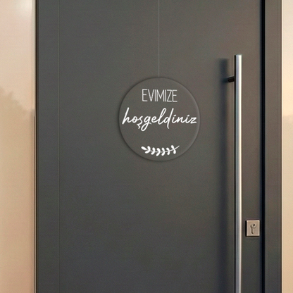 Personalisierter Willkommensschild aus Acryl| Türschild & Willkommenskranz mit Familiennamen | Einzug & Hochzeit