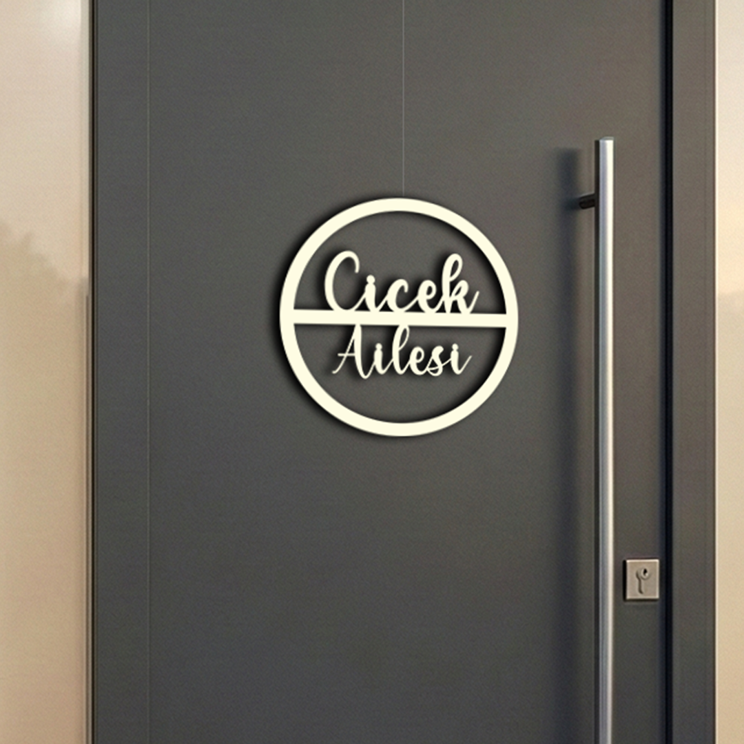 Personalisierter Willkommensschild aus Holz | Türschild & Willkommenskranz mit Familiennamen | Einzug & Hochzeit