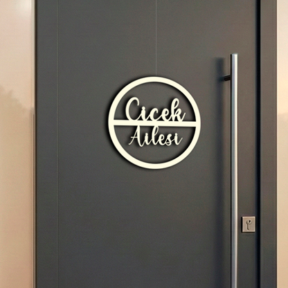 Personalisierter Willkommensschild aus Holz | Türschild & Willkommenskranz mit Familiennamen | Einzug & Hochzeit