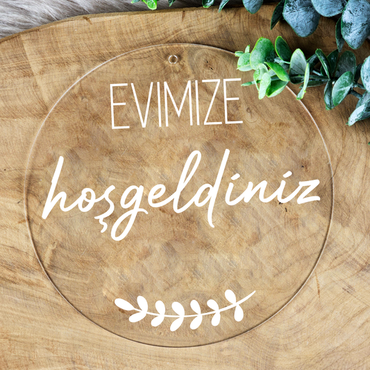 Personalisierter Willkommensschild aus Acryl| Türschild & Willkommenskranz mit Familiennamen | Einzug & Hochzeit