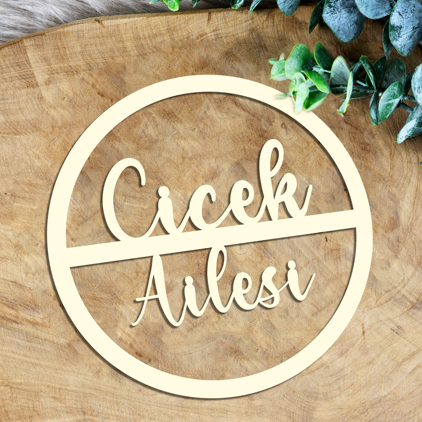 Personalisierter Willkommensschild aus Holz | Türschild & Willkommenskranz mit Familiennamen | Einzug & Hochzeit