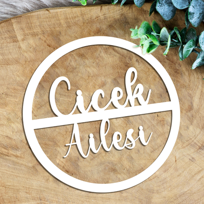 Personalisierter Willkommensschild aus Holz | Türschild & Willkommenskranz mit Familiennamen | Einzug & Hochzeit