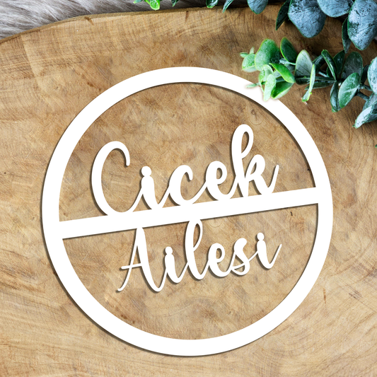 Personalisierter Willkommensschild aus Holz | Türschild & Willkommenskranz mit Familiennamen | Einzug & Hochzeit