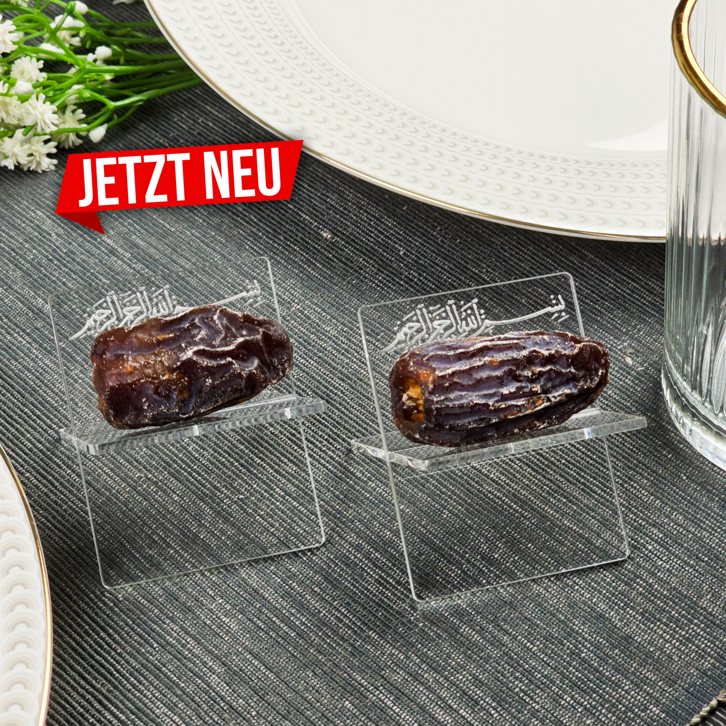 1 x Ramadan Dattelhalter mit Bismillah Gravur – Liebevolle Iftar Deko für Familie & Gäste