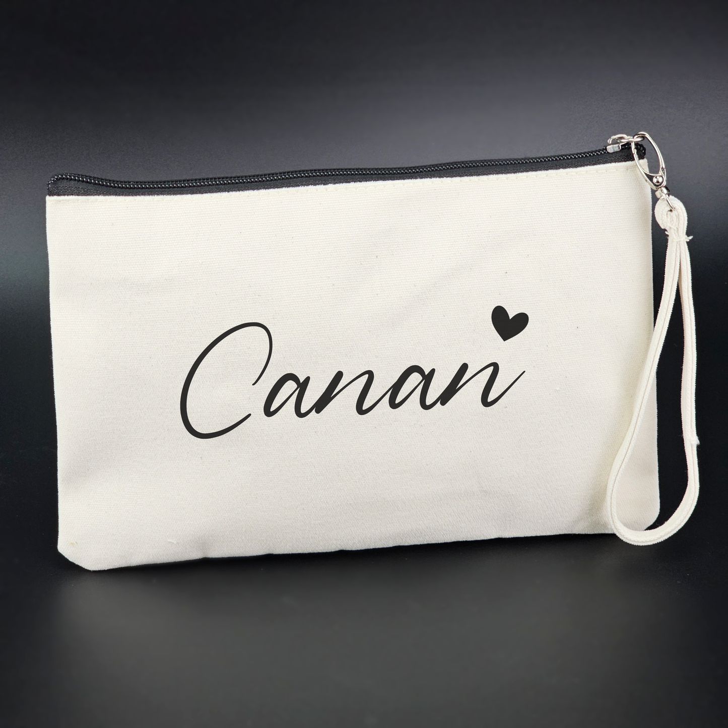 Personalisierte Kosmetiktasche aus Baumwolle | Multifunktionelle Accessoire-Tasche mit Namen