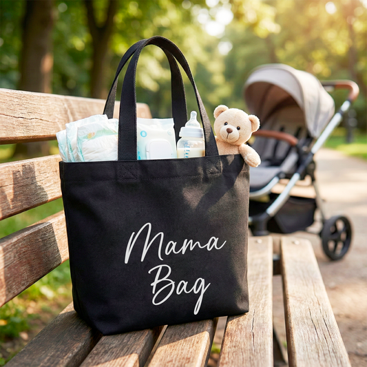 Mama Bag aus Baumwolle | Kleine Tasche für Baby-Utensilien, Spielzeug & Snacks | Alltag mit Kind