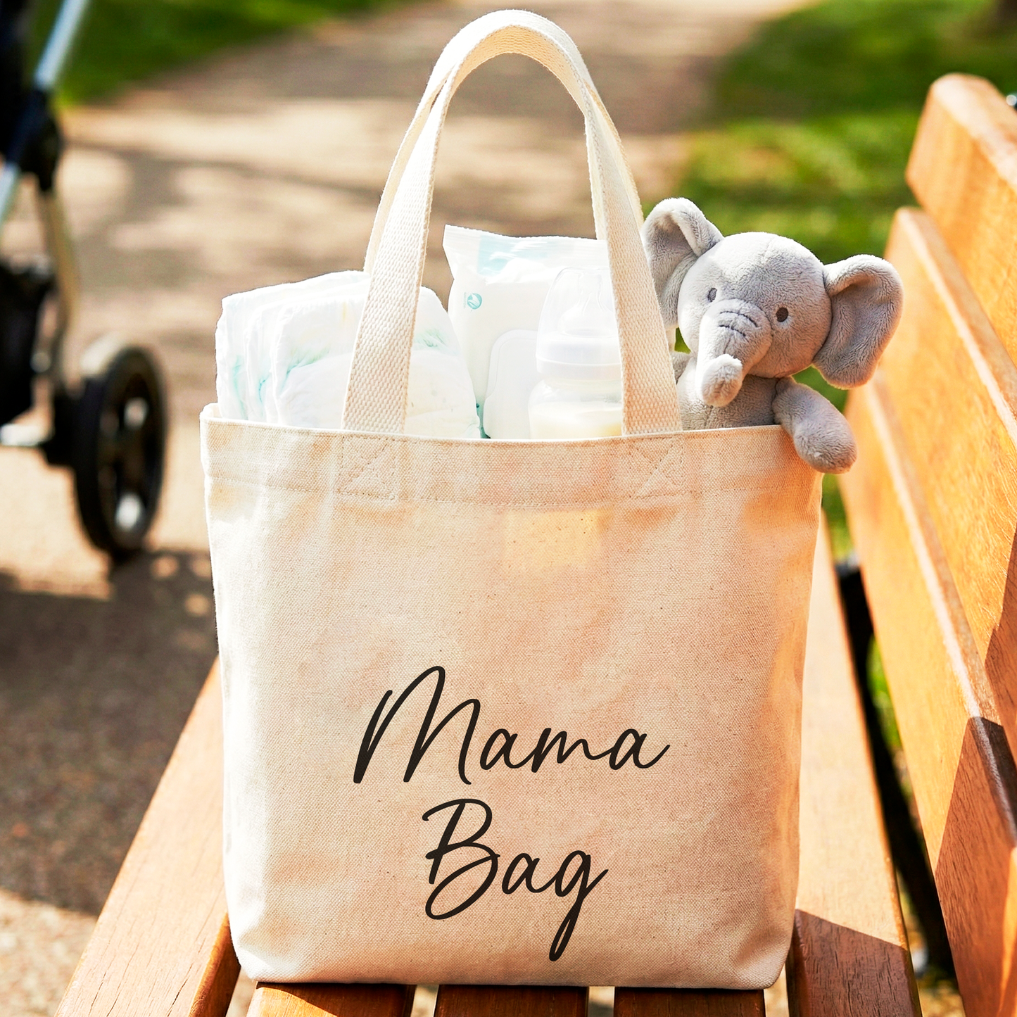Mama Bag aus Baumwolle | Kleine Tasche für Baby-Utensilien, Spielzeug & Snacks | Alltag mit Kind