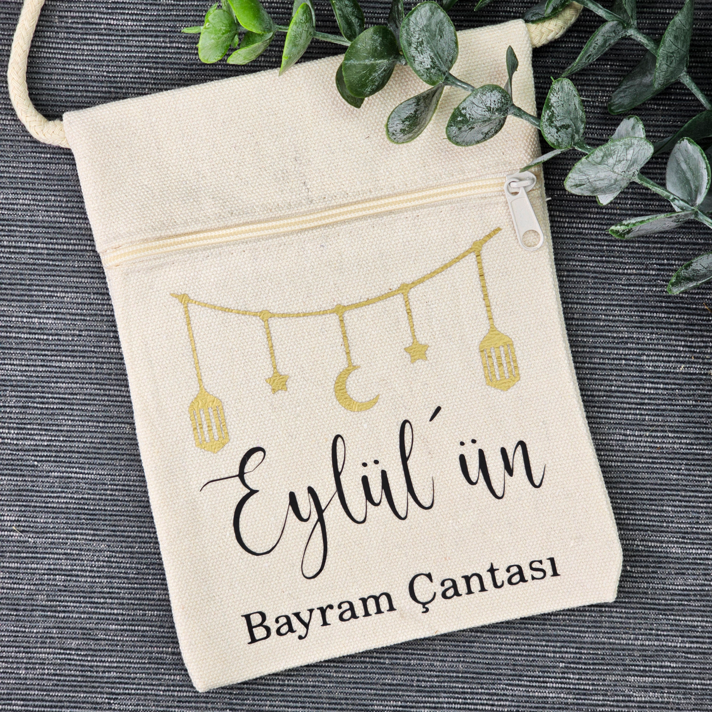 Bayram / Eid Tasche mit Namen – Personalisierbar (Eid Mubarak, Ramadan Geschenk – Motiv Gierlande)