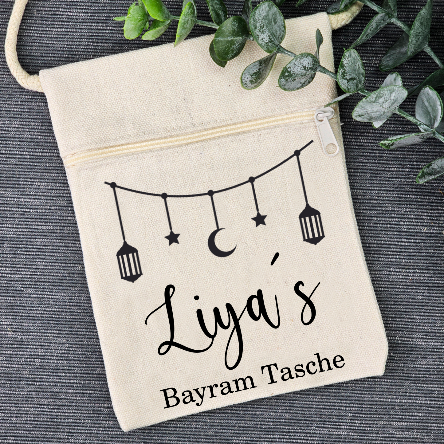 Bayram / Eid Tasche mit Namen – Personalisierbar (Eid Mubarak, Ramadan Geschenk – Motiv Gierlande)