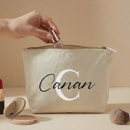 Personalisierte Accessoires-Tasche | Kosmetik- & Kulturtasche mit Namen | In 3 Größen verfügbar mit Anfangsbuchstaben