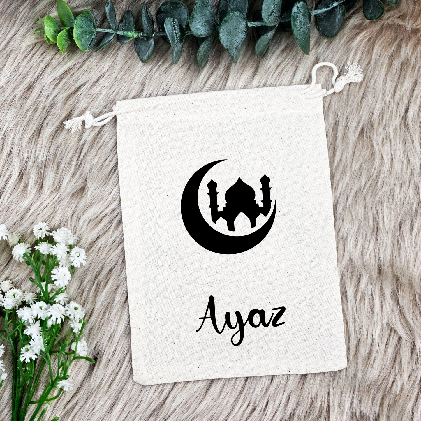 Bayram Kesesi / Eid Säckchen mit Namen – Personalisierbar (Eid Mubarak, Ramadan Geschenk)