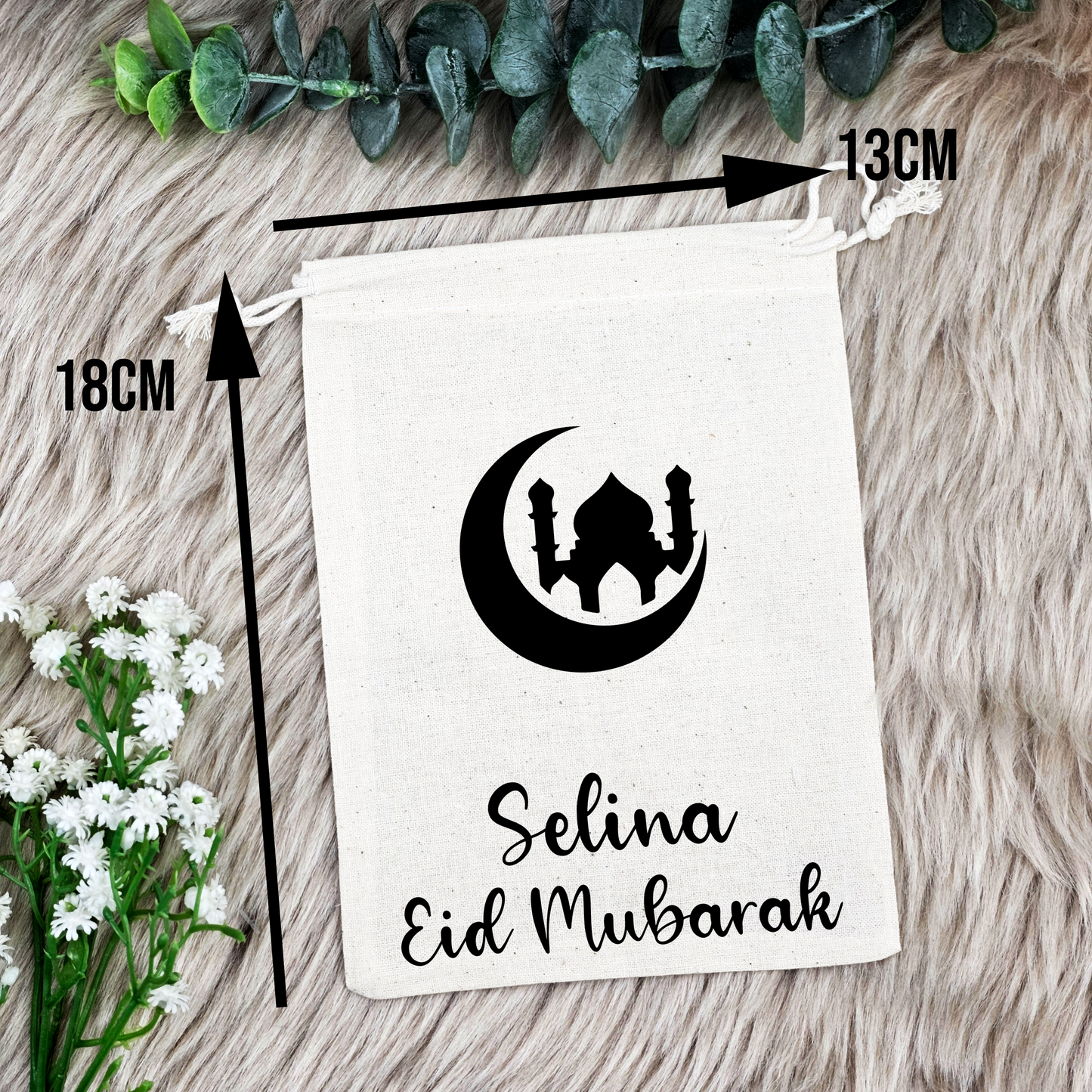Bayram Kesesi / Eid Säckchen mit Namen – Personalisierbar (Eid Mubarak, Ramadan Geschenk)