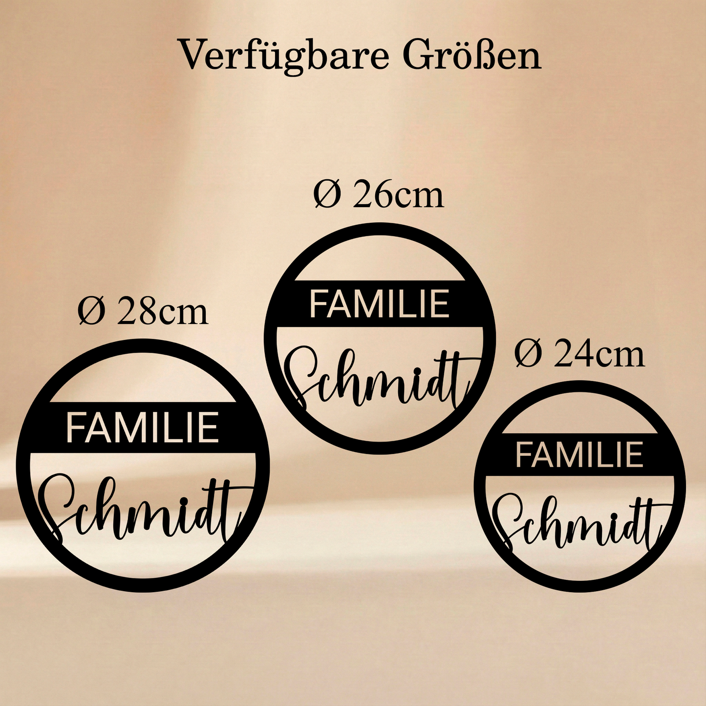 Personalisierter Willkommensschild aus Holz | Türschild & Willkommenskranz mit Familiennamen | Einzug & Hochzeit