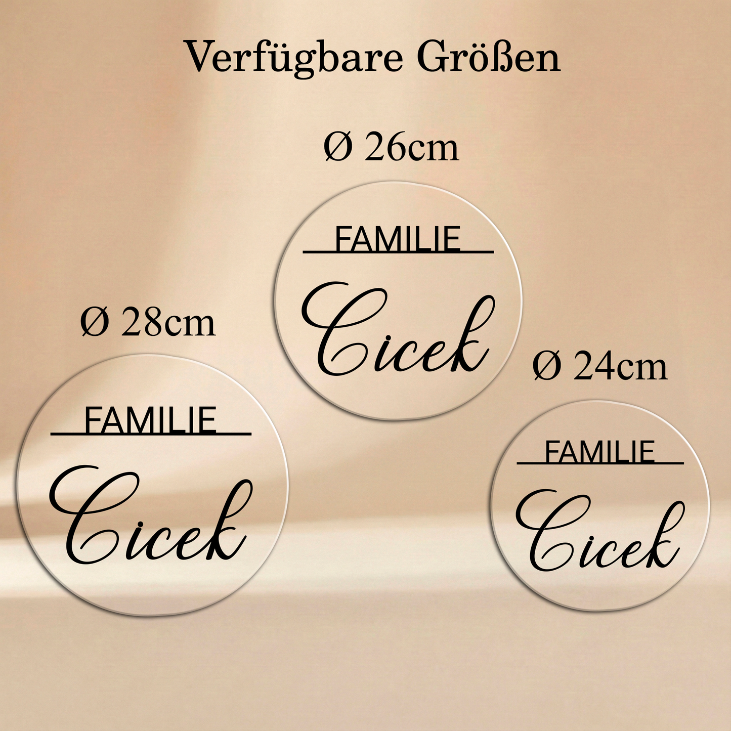 Personalisierter Willkommensschild aus Acryl| Türschild & Willkommenskranz mit Familiennamen | Einzug & Hochzeit