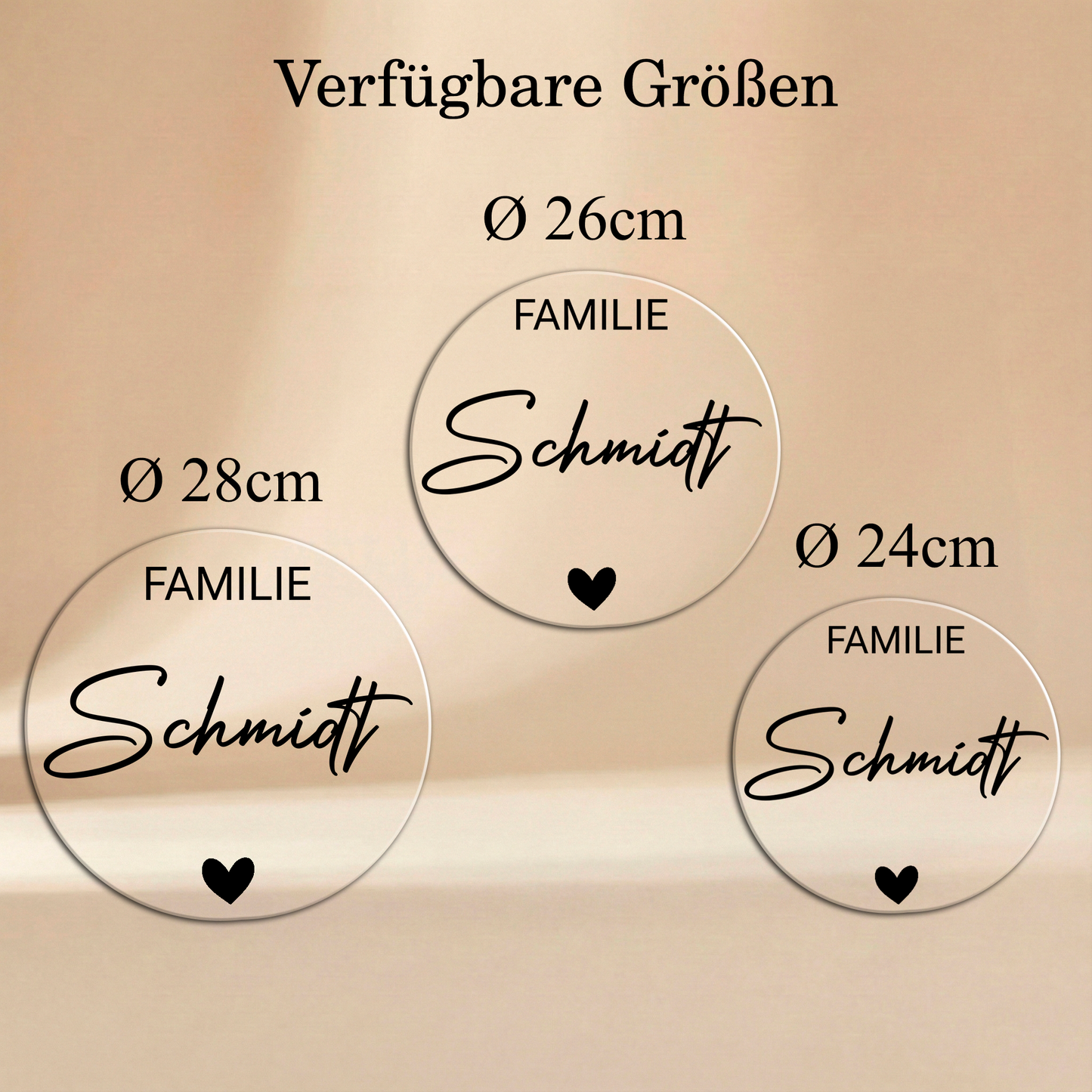 Personalisierter Willkommensschild aus Acryl| Türschild & Willkommenskranz mit Familiennamen | Einzug & Hochzeit