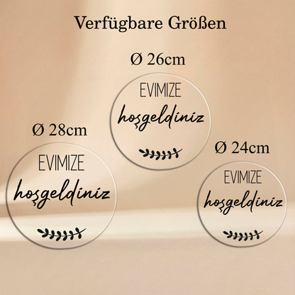 Personalisierter Willkommensschild aus Acryl| Türschild & Willkommenskranz mit Familiennamen | Einzug & Hochzeit