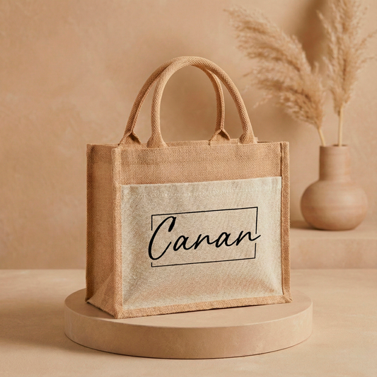 Personalisierte Jutetasche mit Namen | Stilvolle Alltagstasche & Shopper | Geschenkidee Modern & Zeitlos