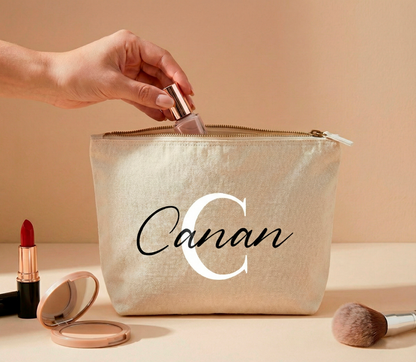 Personalisierte Accessoires-Tasche | Kosmetik- & Kulturtasche mit Namen | In 3 Größen verfügbar mit Anfangsbuchstaben